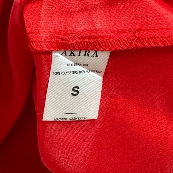 Akira Puff Sleeve Drop Waist Mini Red Dress S Holiday Party Christmas Coquette - Picture 13 of 16